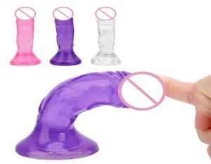 Massage Items With Strong Suction Cup Translucent Vagina Anal Massage Realistic Artificial Penis Dildo for Women Female Masturbati5136573