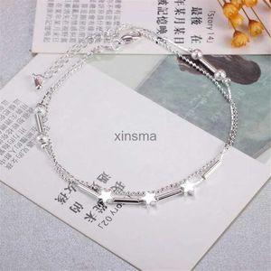 Anklets Kofsac New Trendy 925 Sterling SilverAnklets for Women Cute Star Ankle Chain Bracelet Foot Jewelry Girl Beach Party Accessories YQ240208