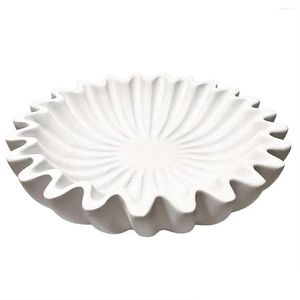 Dinnerware Sets Fluted Ruffle Decorative Bowl Resin Scallop Fruit Key For Entryway Table Coffee Dining Console Drop Delivery Home Gard Otmlo