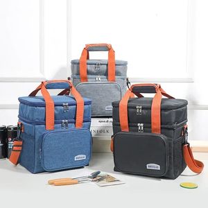 Portable Thermal Lunch Bag Picnic Food Cooler Bags Insulated Case Durable Waterproof Office Lunch bag Cooling Box Shoulder Strap 240127