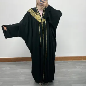 Abbigliamento etnico F386Abaya Dubai Donne musulmane di lusso Maniche a pipistrello Turchia Preghiera Abito modesto Hijab Caftano per donna Ramdan Kimono Robe