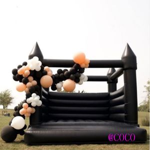 açık hava aktiviteleri Black Bounce House Cadılar Bayramı için, Beyaz Şişirilebilir Düğün Bouncer Açık Bounce House Party Jumper Moonwalk Bouncy Kalesi