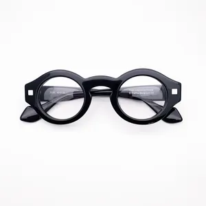 Montature per occhiali da sole Belight Optical Belgio Designer Theo Occhiali rotondi spessi in acetato Occhiali Montatura per occhiali Uomo Donna Occhiali Septante