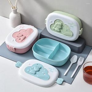 Dinnerware Cute Lunch Box For Kids Compartment Microware Bento Children Kid School Outdoor Camping Picnic Container Portable