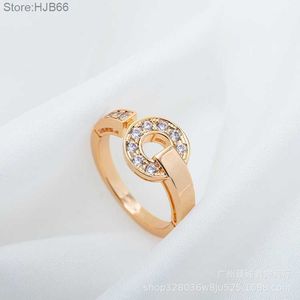 GTLP Luxury Jewelry Band Rings High Version Baojia Copper Coin For Womens New Round Cake Rose Gold Mosang Diamond Transit Par Ring MSF9