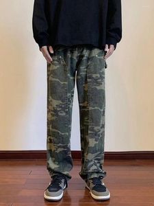 Jeans da uomo Pantaloni Hip Hop Pantaloni mimetici da cowboy da uomo Estetici Cargo dritto Pantaloni larghi in cotone di design Primavera Autunno