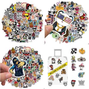 Car Stickers 100Pcs Cool Rock Band Hip Hop Meme Aesthetic For Laptop Guitar Waterproof Iti Decals Sticker Drop Delivery Mobiles Moto Dh5Lh