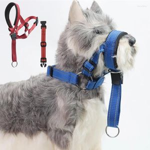 Dog Collars Soft Nylon Muzzle Anti Barking Training Pet Mouth Mask Harness For Small Large Dogs Prevent From Biting Adjustable Loop