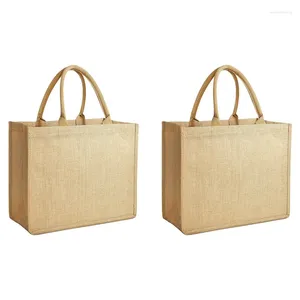 Torby na zakupy jute jute torebka wielokrotnego użytku bawełniana torba spożywcza druhna laminowane wnętrze z uchwytami