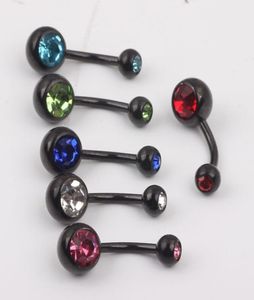 Masowe pierścień brzucha B09 Mix 6 kolor 50pcs anodowana stalowa biżuteria pępa pępek