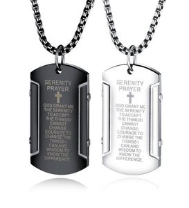 Factory selling military necklaces in Europe and America retro scripture stainless steel mens jewelry fashion trend necklace8514081