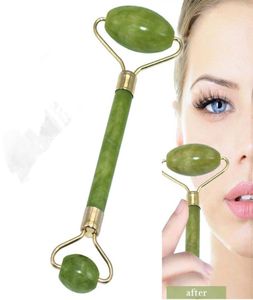 Massagem facial jade rolo rosto corpo cabeça pescoço natureza beleza dispositivo massagem pedra compõem jade gua sha ferramenta de beleza 19508957867