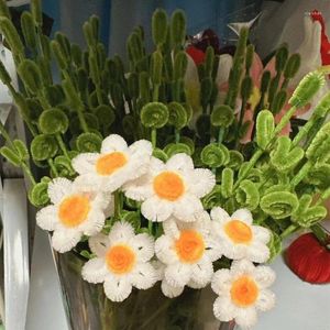 Dekorativa blommor hem färdig handgjorda diy konstgjorda eukalyptus lämnar gröna bladbröllop buketter