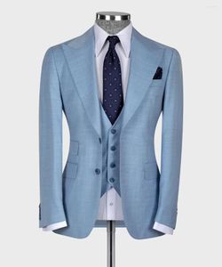 Abiti da uomo Blazer maschile Costume Homme Set da uomo Terno Masculino Slim Fit Business Elegante Abito da sposa Sposo Prom 3 pezzi