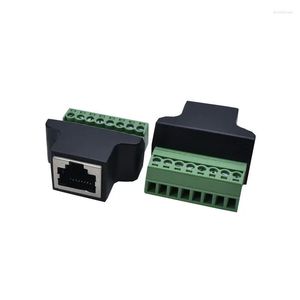 Datorkablar Anslutningar S 1st Ethernet RJ45 Kvinna för att skruva Terminal 8 Pin CCTV Digital DVR Adapter Connector Drop Delivery Comput OTSPZ