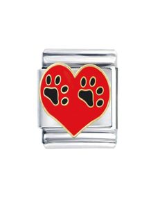 Hela rostfritt stål 9mm klassisk storlek Composable Links Justerbar Love Pet Dog Paw Italian Charm Armband Links4254620