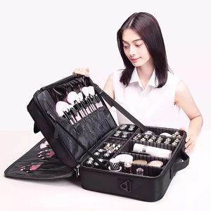 Mode kvinnor kosmetisk väska rese makeup professionell smink kosmetikpåse påsar skönhet fall för makeupartist 240129