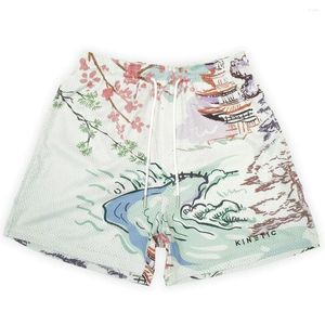 Men's Pants Beach 3D Digital Casual Shorts Sports American Lart Mesh Quarter High Street Tide Brand European