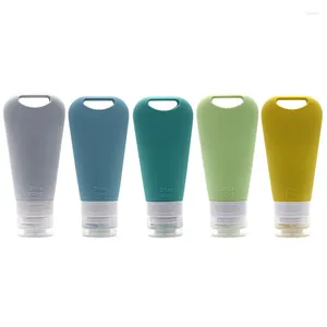 Storage Bottles 90ml Soft Silicone Split Bottle Shampoo Lotion Shower Gel Tube Empty Container Travel Accessories Random Color