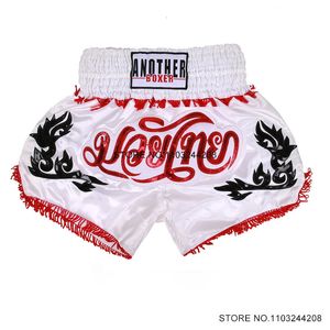 Muay Thai Shorts haftowane bokserski mężczyźni kobiety Dziecko chłopiec dziewczyna bokser bokserka walka z mganiem się spodniami kickboxingowymi 240119