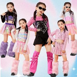 Stage Wear 2024 Sala da ballo Hip Hop Costumi di danza per bambini Kpop Abiti Ragazze Gruppo Jazz Performance Rave Vestiti DQS15376