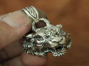 Liningion 925 Sterling Silver Huty Desature Tiger Pendant MensバイカーパンクペンダントTA143 JP6488979