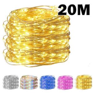 20M USB LED String Lights Rame Argento Filo Ghirlanda Luce 5V Fata Luci impermeabili Decorazione del partito per il matrimonio di Natale