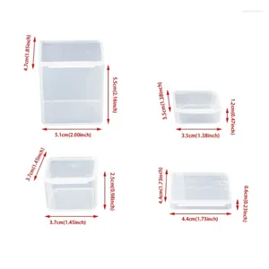 Storage Bottles 50LD Small Square Clear Plastic Jewelry Boxes Beads Crafts For Case Container