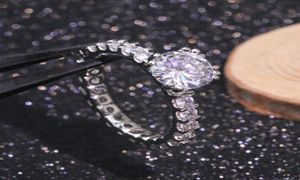 Новое моделирование 2 каратное женское кольцо039s с круглым бриллиантом и инкрустацией, модное обручальное кольцо5685017