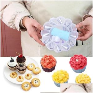 Baking Pastry Tools Mtifunctional Nozzle Cake Decorating Sile Bag Stainless Steel Reusable Kitchen Drop Delivery Home Garden Dining Ba Otied