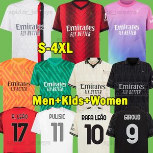 23 24 GIROUD Futebol Jerseys CHUKWUEZE TONALI PULISIC AC MILANES THEO RAFA LEAO 2023 2024 TOMORI M.MAIGNAN Camisas de futebol KESSIE BENNACER Treinamento Homens Mulheres Crianças Kits