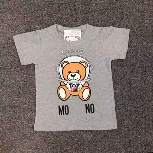 Kid T-skjorta kort ärm barnkläder baby med björnar 100% bomull 100-160 s-4xl sommar toppmärke