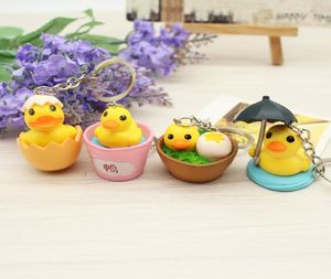 Cute Rubber Duck Keychain Women Kawaii Anime Eggshell Duckling Key Chain On Bag Car Trinket Jewelry Girls Party Birthday Friends G2877454