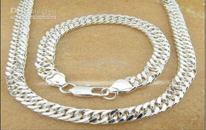 set di gioielli da uomo039 di alta qualità Bracciale con collana a catena in argento 925 5setlot5778764