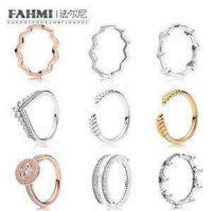 FAHMI 100 925 Sterling Silver SHINE OPEN GRAINS RINGs ROSE TIMELESS ZIG ZAG RINGS BLACK ENCHANTED CROWN RING ALLURING HEARTS RING24303272