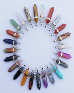 Natural Stone Crystal Pelar Pendants Halsband pärlor för att göra smycken mode blandad charmpunkt hänge 24stilltillbehör3791188