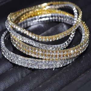 Anklets Women Sexy Clear Shining Crystal Rhinestone Gold/Silver Color Anklet Chain Ankle Bracelets Foot Wedding Jewelry YQ240208