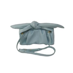 Street photo designer's bow handbag 2023 spring/summer new satin handbag pleated cloud bag single shoulder diagonal cross handbag versatile leather