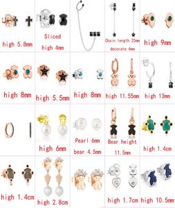 2021 new style 100 925 sterling silver bear fashion and elegant ladies pin earrings pierced jewelry manufacturer direct s3689101