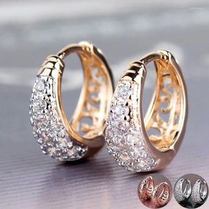 Creolen für Damen, mit CZ-Stein, zierlicher Kreis, Temperament, elegante Damen-Accessoires, Hochzeit, trendiger Schmuck