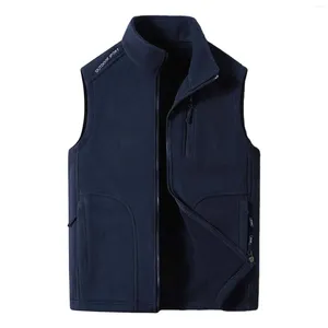 Gilet da uomo Gilet da uomo Giacca in pile Caldo Gilet da esterno Giacche con bavero Cerniera Pocke Saldi Trench coat Soild per uomo fine Autunno Inverno