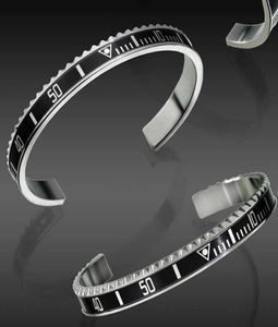 Män kvinnors fast rostfritt stål manschett Bangle Luxury Watch Style Speedometer Officiell Box Set Armband9002016