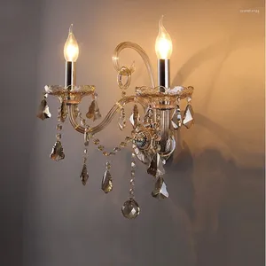 Wall Lamps Crystal Candle LED Reading Lights Mounted Bathroom Sconce Luxury Living Room Household Glass Lighting Fixtures