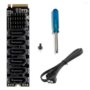 Miski M.2 MKEY PCI-E Karta pionowa NVME do 3.0 PCIE 6GPBSX6-Port Expansion ASM1166 Funkcja PM PM