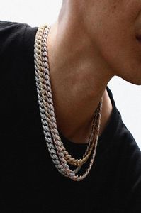 18 tum kedjeinställning isad Moissanite Diamond Hip Hop Cuban Link Halsband Miami -smycken för mens6533125