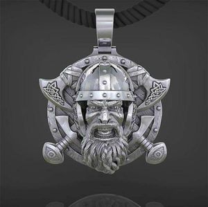Nordic Mücevher Retro Erkekler Viking Tomahawk Kolye Kolye 316L Paslanmaz Çelik Men039s Punk Kafatası Şövalyesi Jewelry7254896