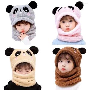 Berets Kids Winter Hat Cap Girl Balaclava Baby Cartoon Children's With Ears Bear Stuff Head Hood DM25