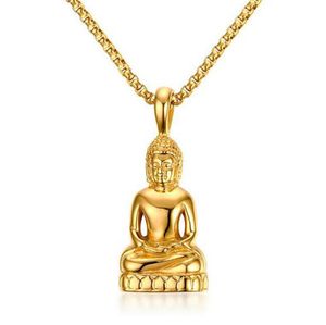 Men Faith Necklace Quality GoldColor Stainless Steel Buddhism Pendant Necklace Exquisite Religion Jewelry Necklace Never Fade4350271