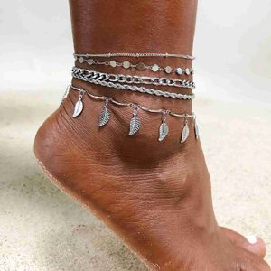 Anklets Beach Women Chain Anklet Stainless Steel Rope Twist Chain Link Ankle Summer Foot Bracelet Wholesale Jewelry YQ240208