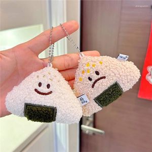 Chaveiros Bonito Bola de Arroz para Saco Pingente Engraçado Expresspion Boneca de Pelúcia Atacado Recheado Dumpling Keyrings Acessórios